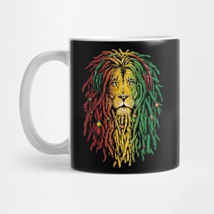 Rasta Lion with Jamican Colours Mug